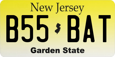 NJ license plate B55BAT