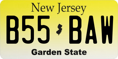 NJ license plate B55BAW