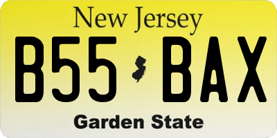 NJ license plate B55BAX