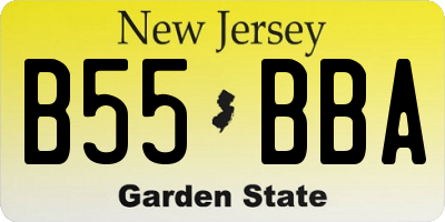 NJ license plate B55BBA