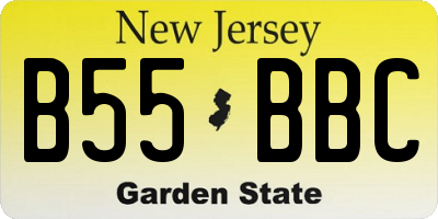NJ license plate B55BBC
