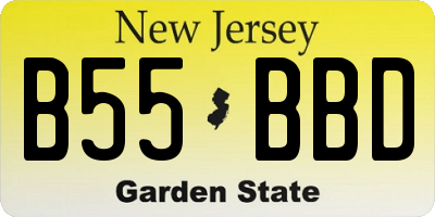 NJ license plate B55BBD