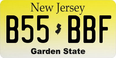 NJ license plate B55BBF
