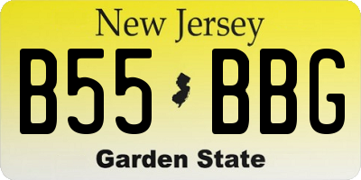 NJ license plate B55BBG