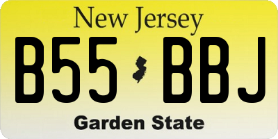 NJ license plate B55BBJ