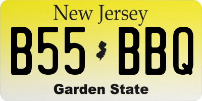 NJ license plate B55BBQ