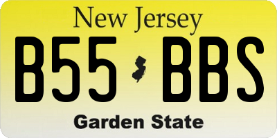 NJ license plate B55BBS