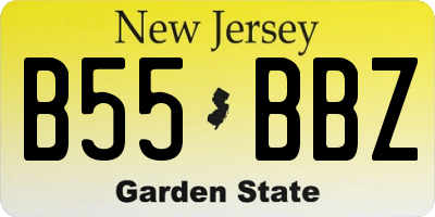 NJ license plate B55BBZ