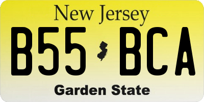 NJ license plate B55BCA