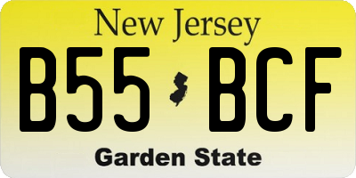 NJ license plate B55BCF