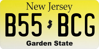 NJ license plate B55BCG