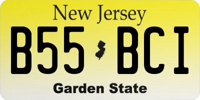 NJ license plate B55BCI