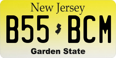 NJ license plate B55BCM