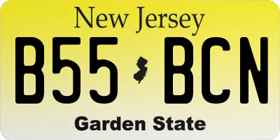 NJ license plate B55BCN
