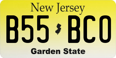 NJ license plate B55BCO