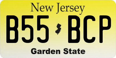 NJ license plate B55BCP