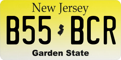 NJ license plate B55BCR