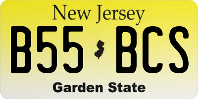 NJ license plate B55BCS