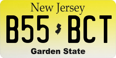 NJ license plate B55BCT