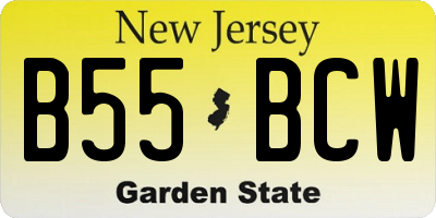 NJ license plate B55BCW