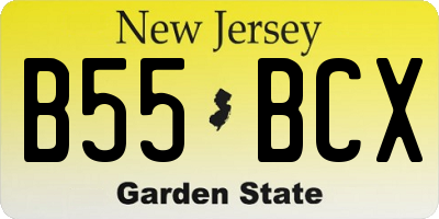 NJ license plate B55BCX