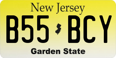 NJ license plate B55BCY
