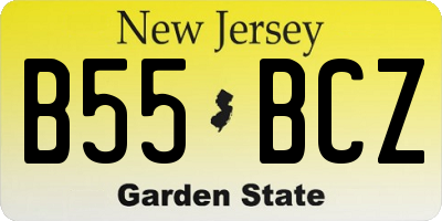 NJ license plate B55BCZ