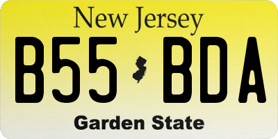 NJ license plate B55BDA