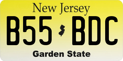 NJ license plate B55BDC