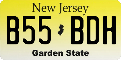 NJ license plate B55BDH