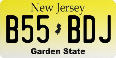 NJ license plate B55BDJ