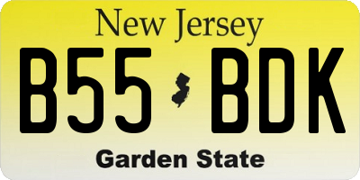 NJ license plate B55BDK