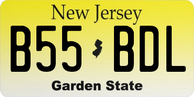 NJ license plate B55BDL