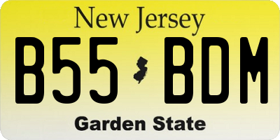 NJ license plate B55BDM