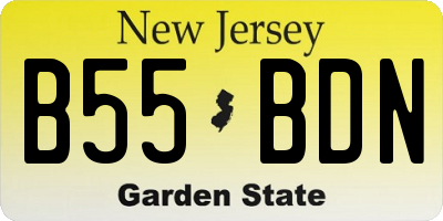 NJ license plate B55BDN