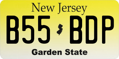 NJ license plate B55BDP