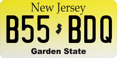 NJ license plate B55BDQ
