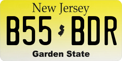 NJ license plate B55BDR