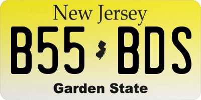 NJ license plate B55BDS