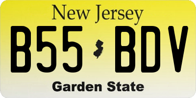 NJ license plate B55BDV