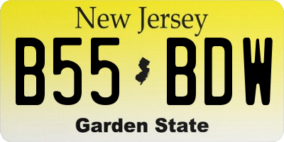 NJ license plate B55BDW
