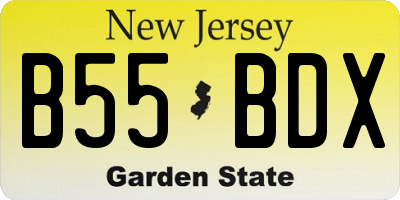 NJ license plate B55BDX