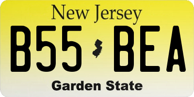 NJ license plate B55BEA
