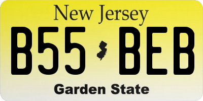 NJ license plate B55BEB