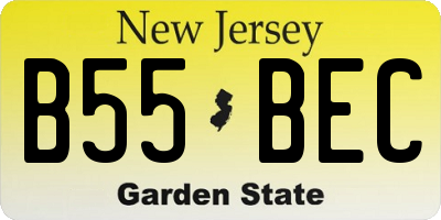 NJ license plate B55BEC