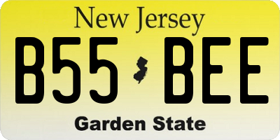NJ license plate B55BEE