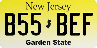 NJ license plate B55BEF