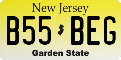 NJ license plate B55BEG