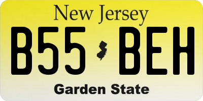 NJ license plate B55BEH