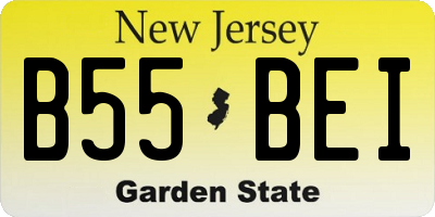 NJ license plate B55BEI